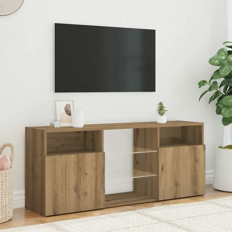 televizoriaus spintelė su LED lemputėmis Artisan ąžuolas