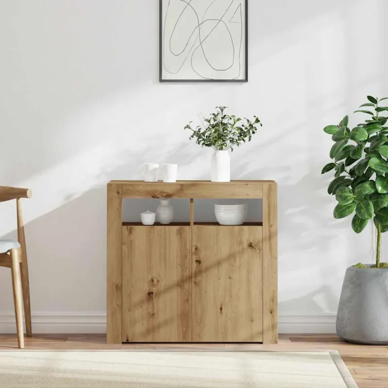Šoninė spintelė su LED, artisano, 80x35x75cm, apdirbta mediena
