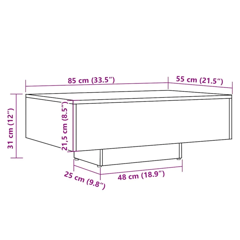 Kavos staliukas, sendintos medienos, 85x55x31cm, MDP