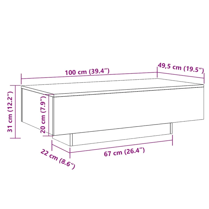 Kavos staliukas, medienos, 100x49,5x31cm, apdirbta mediena