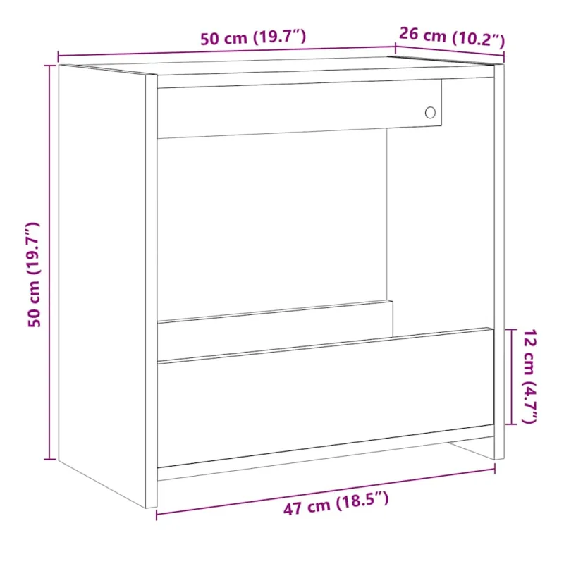 šoninis staliukas Sena mediena 50x26x50 cm Inžinerinė mediena