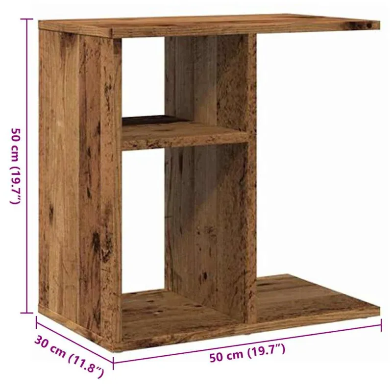 šoninis staliukas Sena mediena 50x30x50 cm Inžinerinė mediena