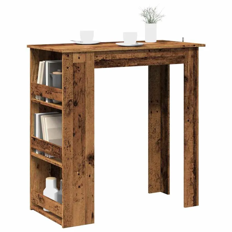 baro stalas su laikymo lentyna sena mediena 102x50x103,5 cm