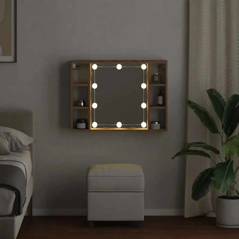 Veidrodinė spintelė su LED apšvietimu, artisano, 76x15x55cm