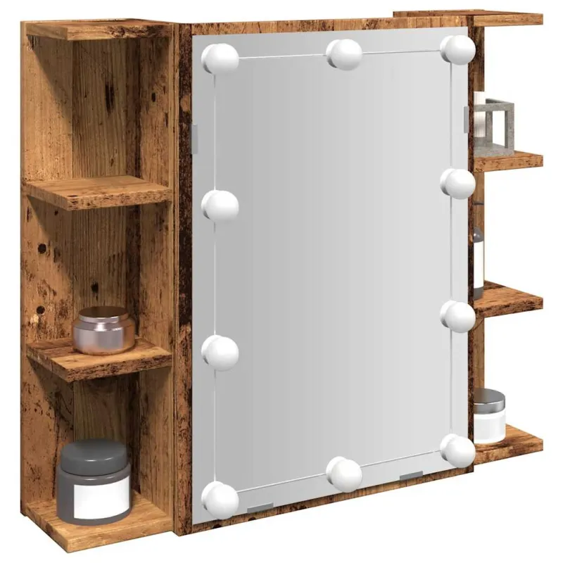 veidrodinė spintelė su LED Old Wood 70x16,5x60 cm