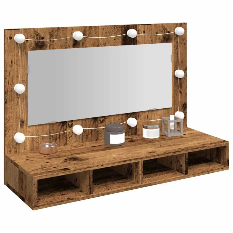 veidrodinė spintelė su LED Old Wood 90x31,5x62 cm