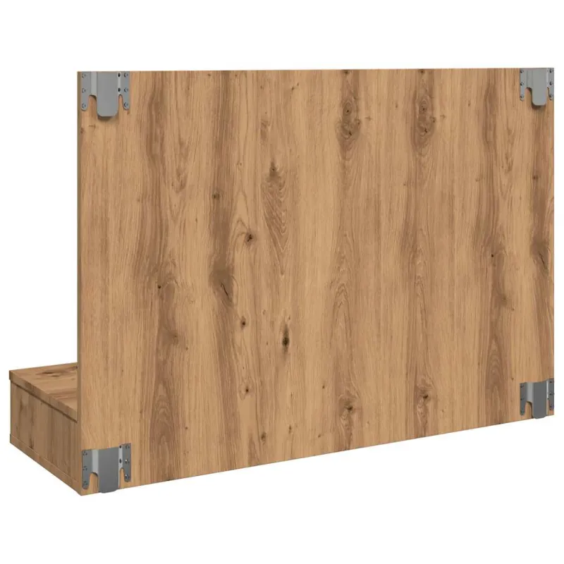 Veidrodinė spintelė su LED lemputėmis, ąžuolo spalvos, 90x31,5x62 cm