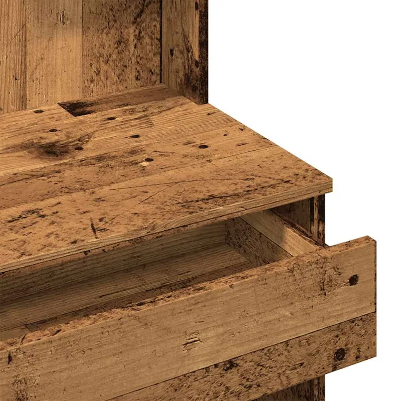 tualetinis staliukas su veidrodžiu Old Wood 96x39x142 cm