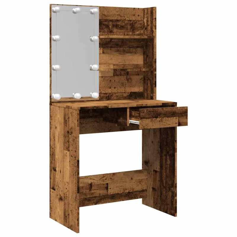 tualetinis staliukas su LED Old Wood 74,5x40x141 cm