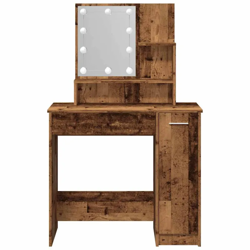 tualetinis staliukas su LED Old Wood 86,5x35x136 cm