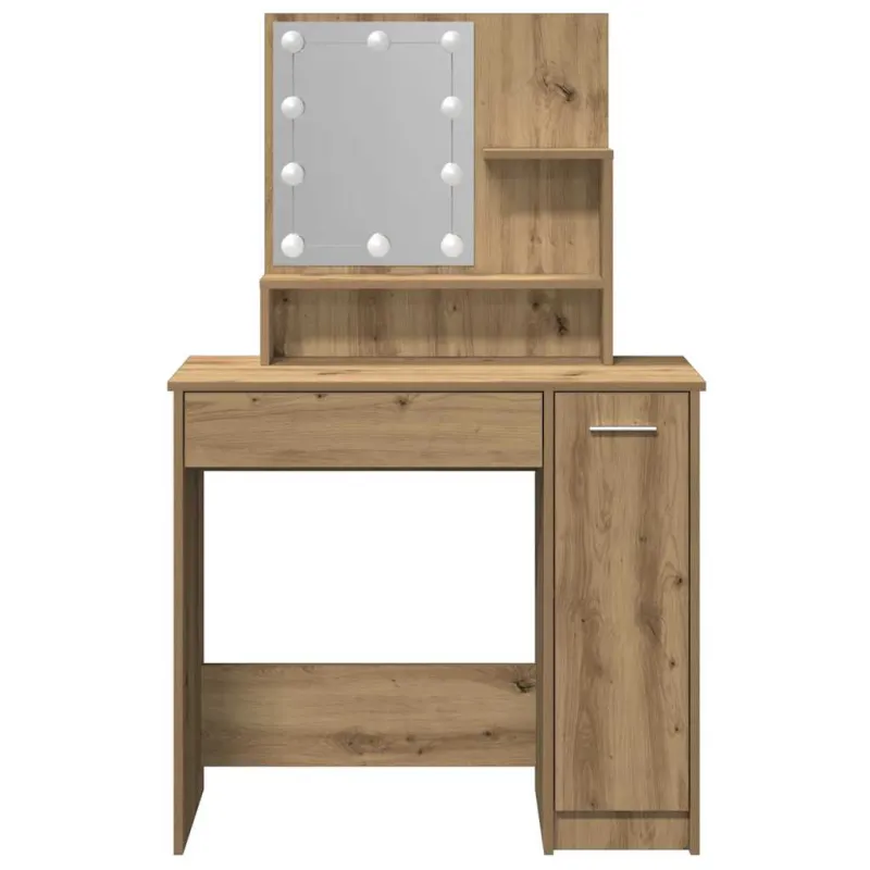 tualetinis staliukas su LED Artisan ąžuolu 86,5x35x136 cm