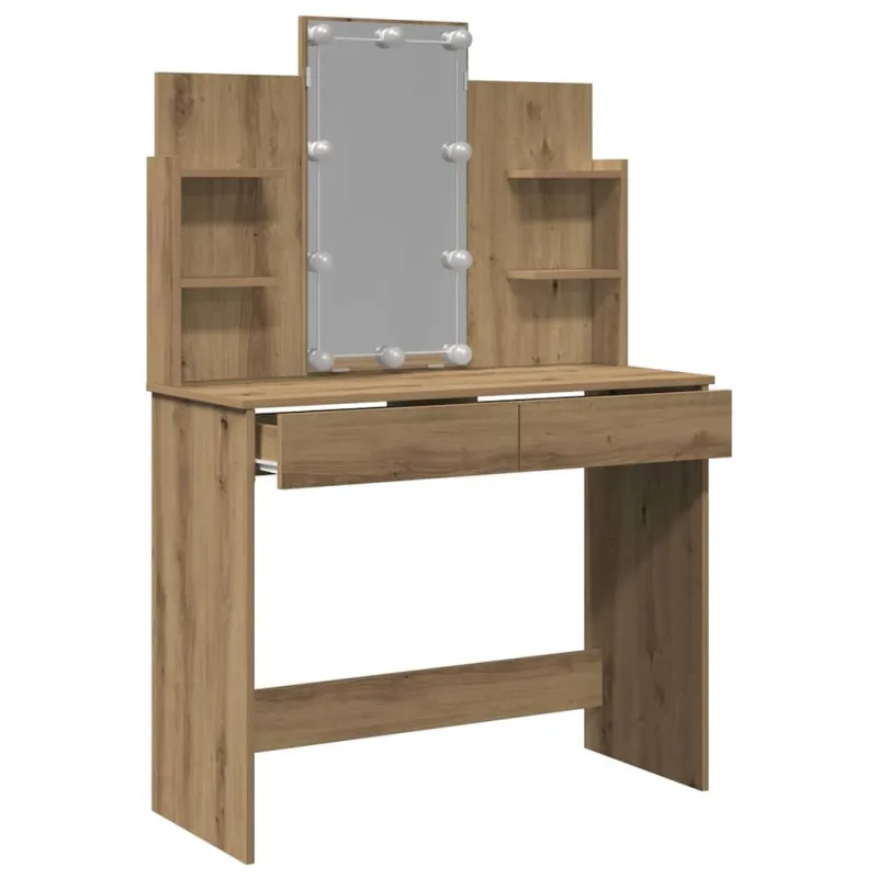 Kosmetinis staliukas su LED lemputėmis, artisano, 96x40x142cm