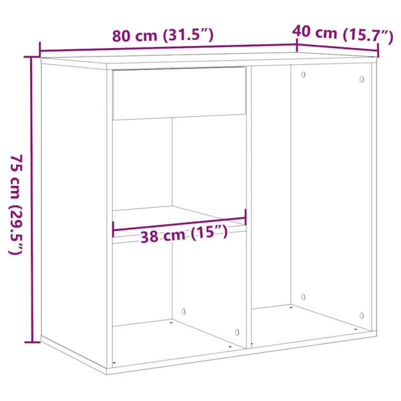 kosmetikos spintelė Old Wood 80x40x75 cm Engineered Wood