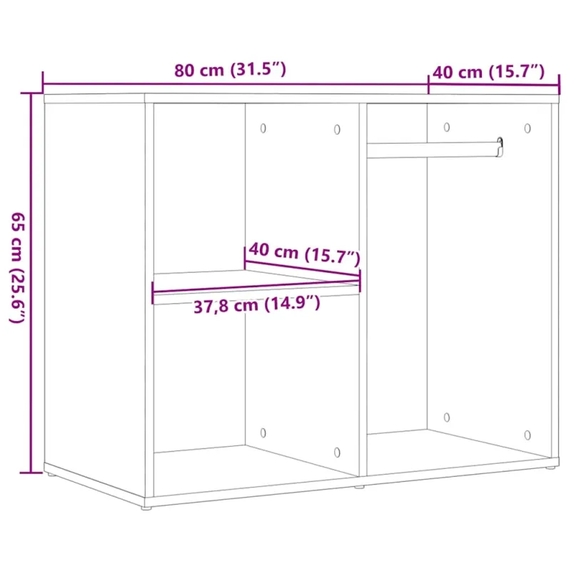 persirengimo spintelė Old Wood 80x40x65 cm Engineered Wood