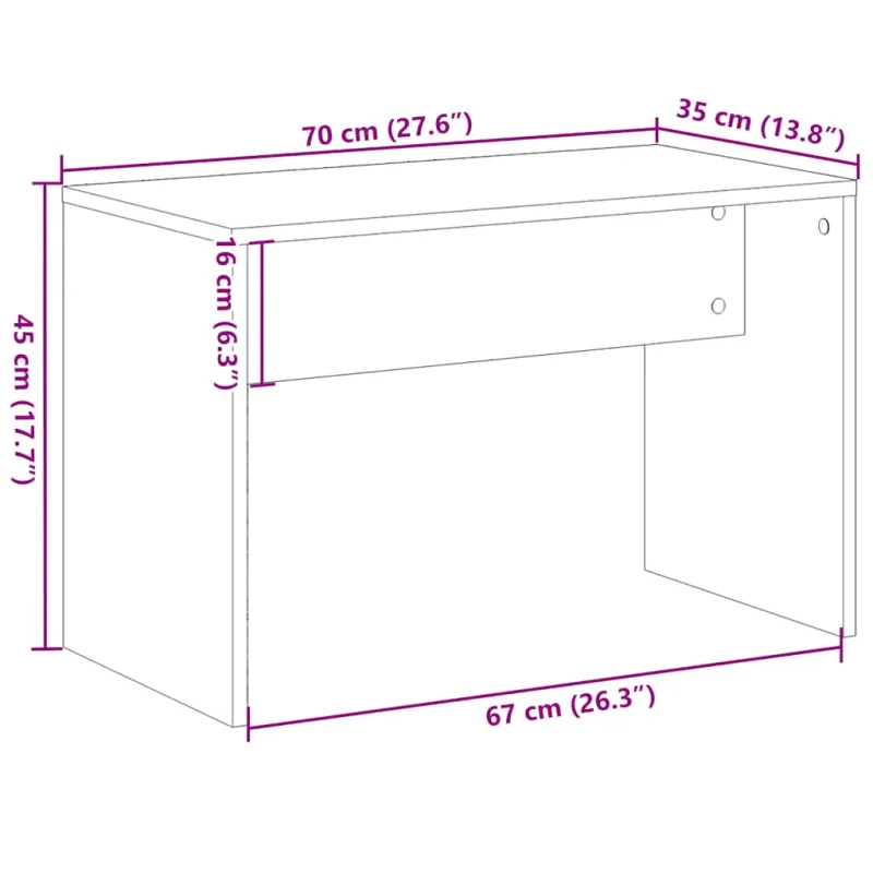 taburetė Old Wood 70x35x45 cm Engineered Wood