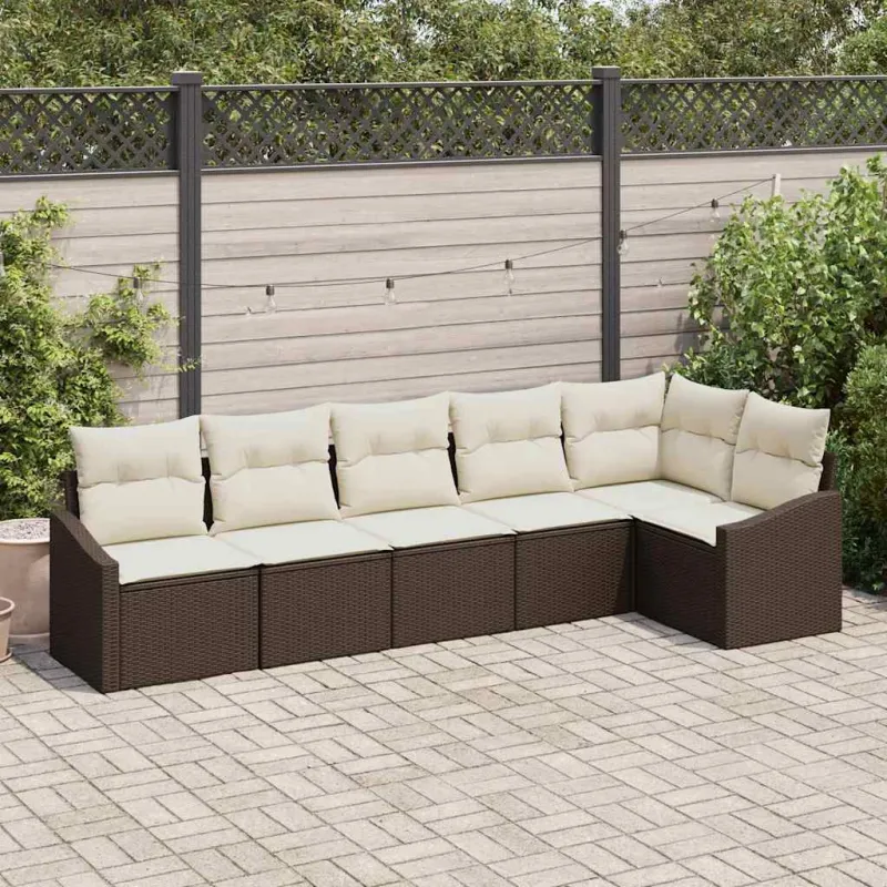 Sofokokonaisuus tyynyineen, 6 kpl, Ruskea polyrataska