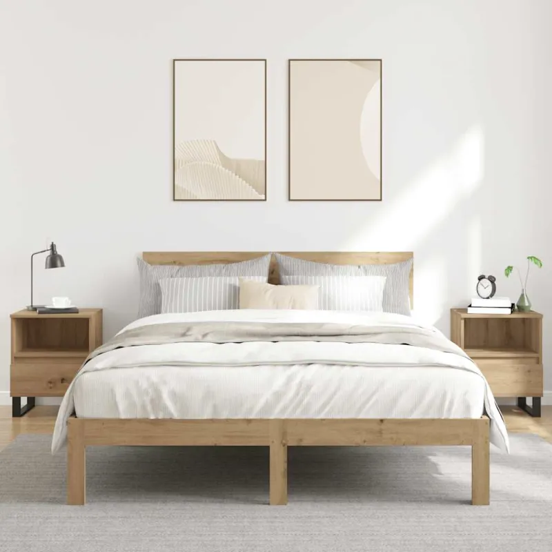 Naktinės spintelės, 2vnt., artisano ąžuolo, 40x35x50cm, mediena