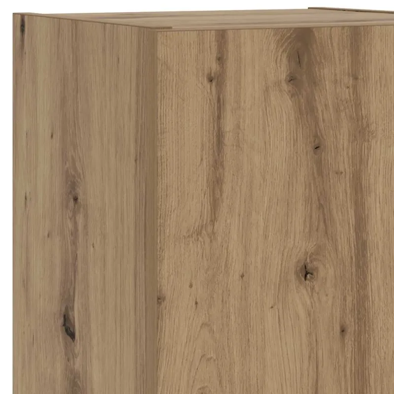 TV spintelė su LED lemputėmis, ruda ąžuolo, 30,5x30x102cm