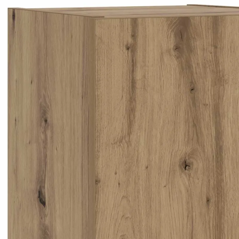 TV spintelės su LED, 2vnt., rudos ąžuolo, 30,5x30x102cm