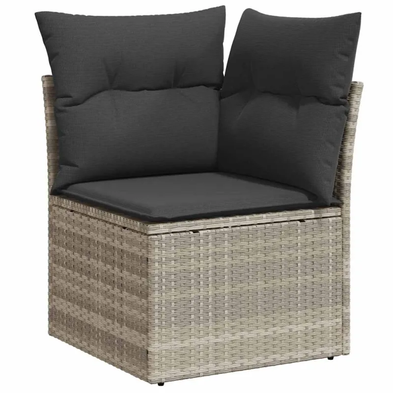 Sofoksen setti 9 osaa tyynyllä, vaaleanharmaa polyrataska