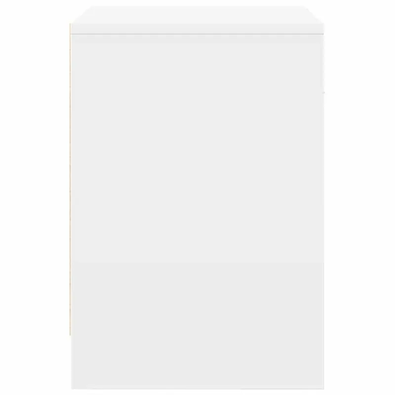 Naktinės spintelės su stalčiumi, 2vnt., baltos, 40x34x50cm