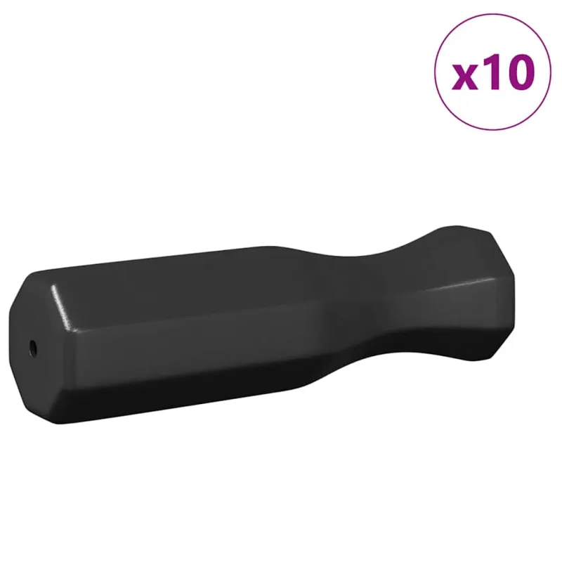 Stalo futbolo rankenos 10 pcs Juodas 3,1 x 3,1 x 17,8 cm PP