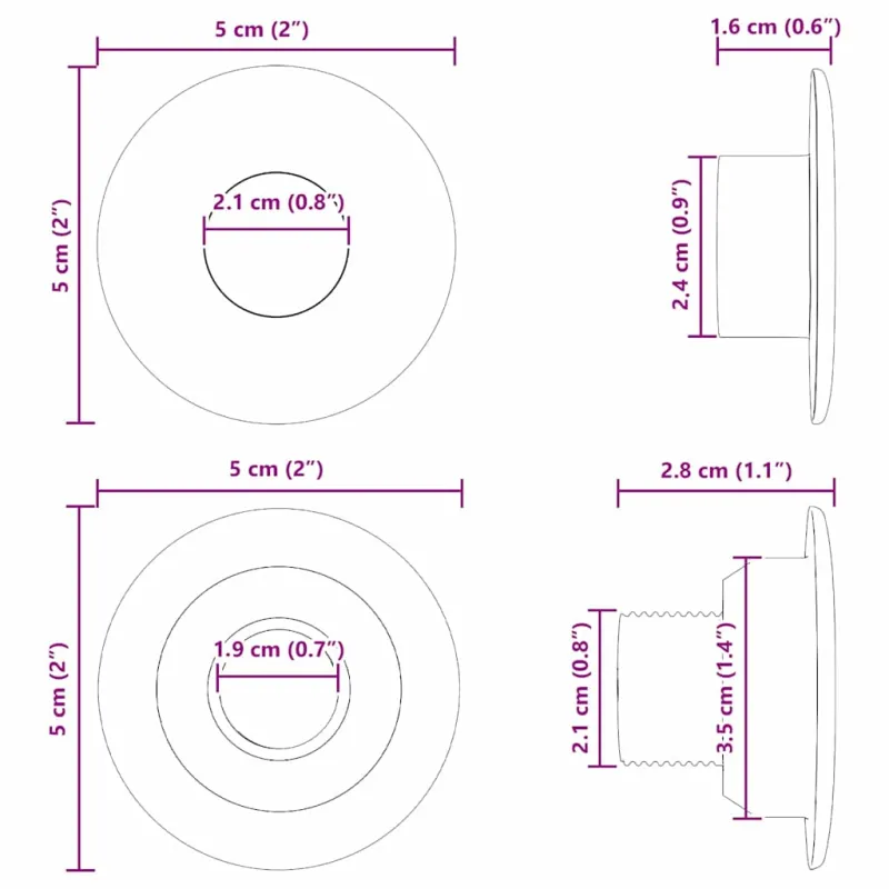 Stalo futbolo guoliai 10 pcs Juodas 5 x 5 x 2,8 cm PP