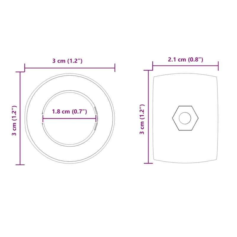 Stalo futbolo guoliai 10 pcs Juodas 3 x 3 x 2,1 cm PP