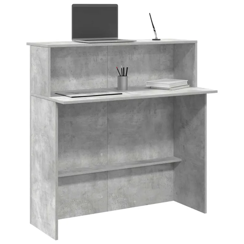 Registratūra, betono pilkas, 100x50x103,5 cm, apdirbta mediena