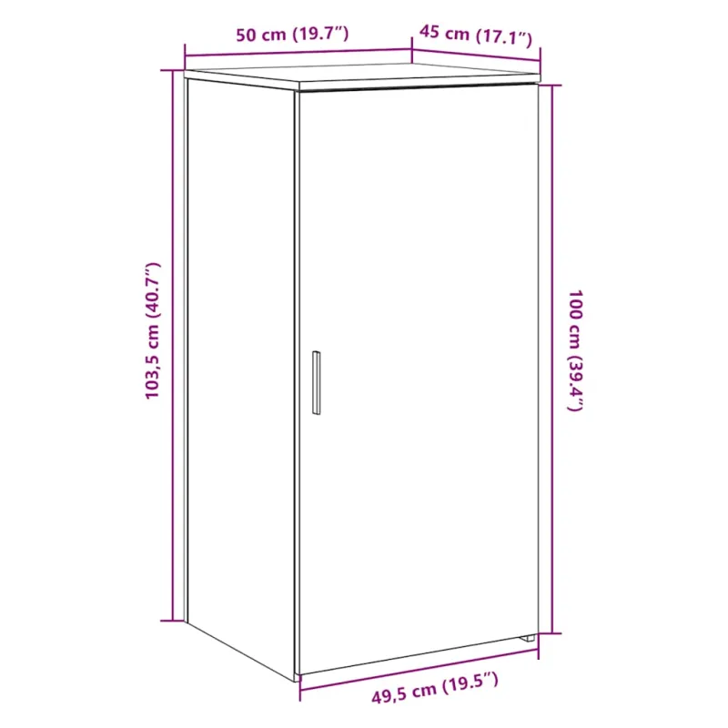laikymo spintelė Balta 50x45x103,5 cm Inžinierinė mediena