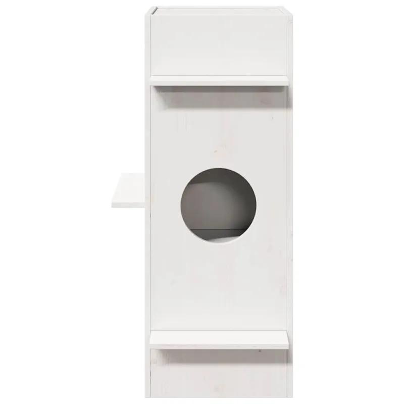 Cat House White 43x43x90 cm Pušies masyvo