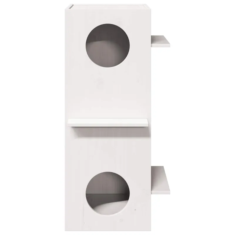 Cat House White 43x43x90 cm Pušies masyvo