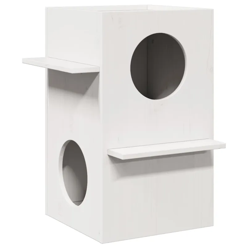Cat House White 43x43x60 cm medžio masyvo pušis
