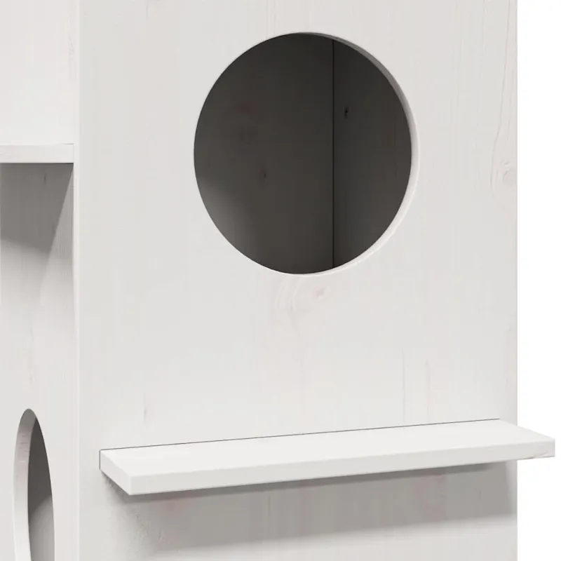 Cat House White 43x43x60 cm medžio masyvo pušis