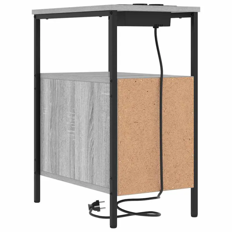 Šalia lovos spintelė 2 pcs Pilkas Sonoma 30 x 48 x 61 cm