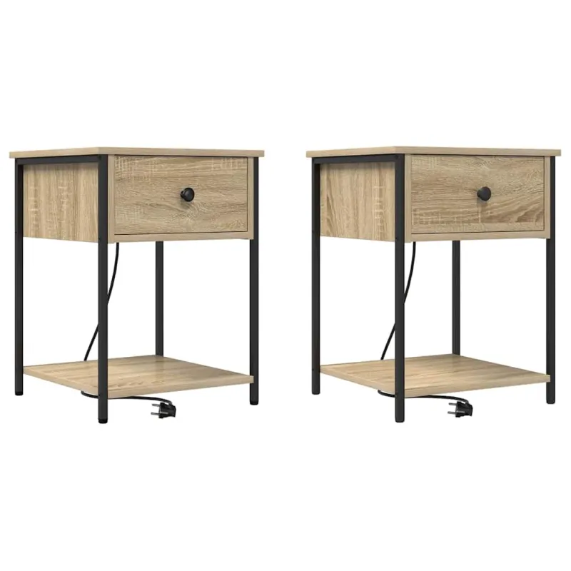 Šalia lovos spintelė 2 pcs Sonoma ąžuolas 42 x 41 x 56 cm