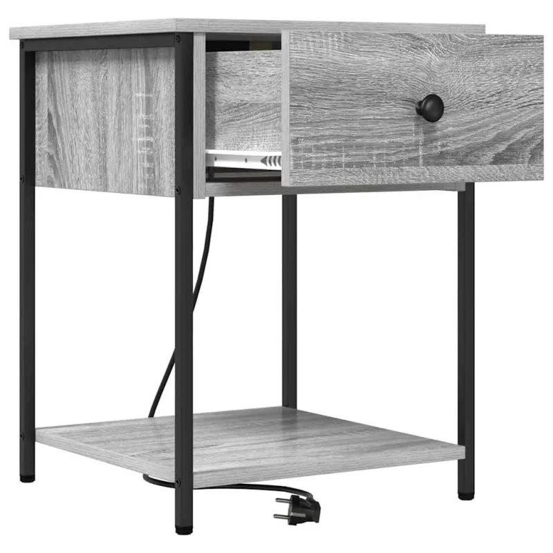 Šalia lovos spintelė 2 pcs Pilkas Sonoma 42 x 41 x 56 cm