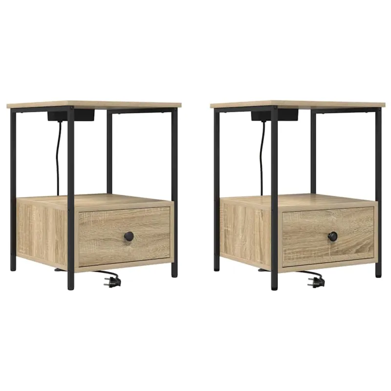Šalia lovos spintelė 2 pcs Sonoma ąžuolas 42 x 41 x 56 cm
