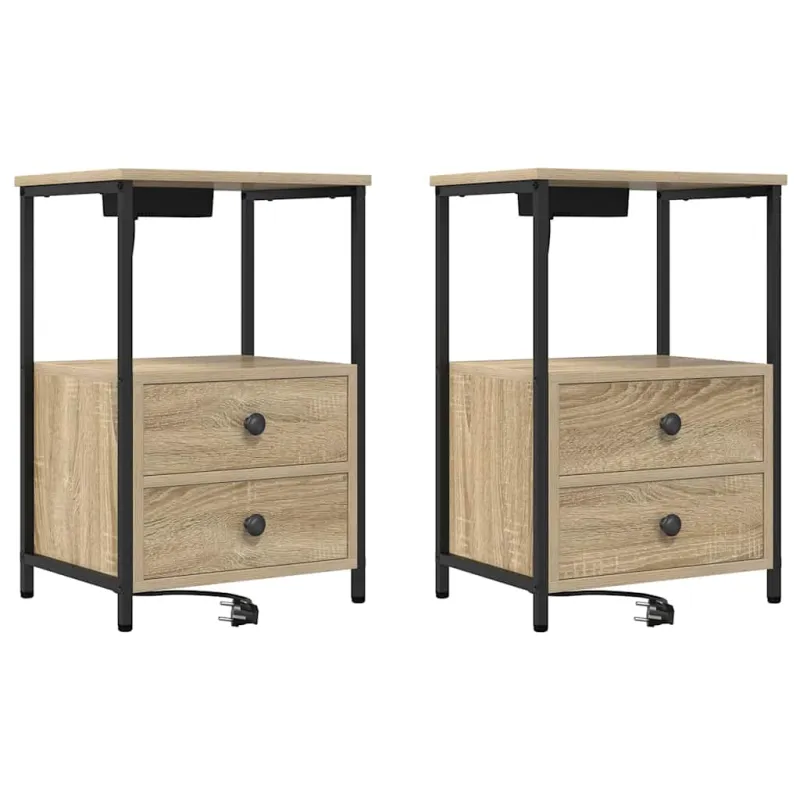 Šalia lovos spintelė 2 pcs Sonoma ąžuolas 40 x 31 x 60 cm