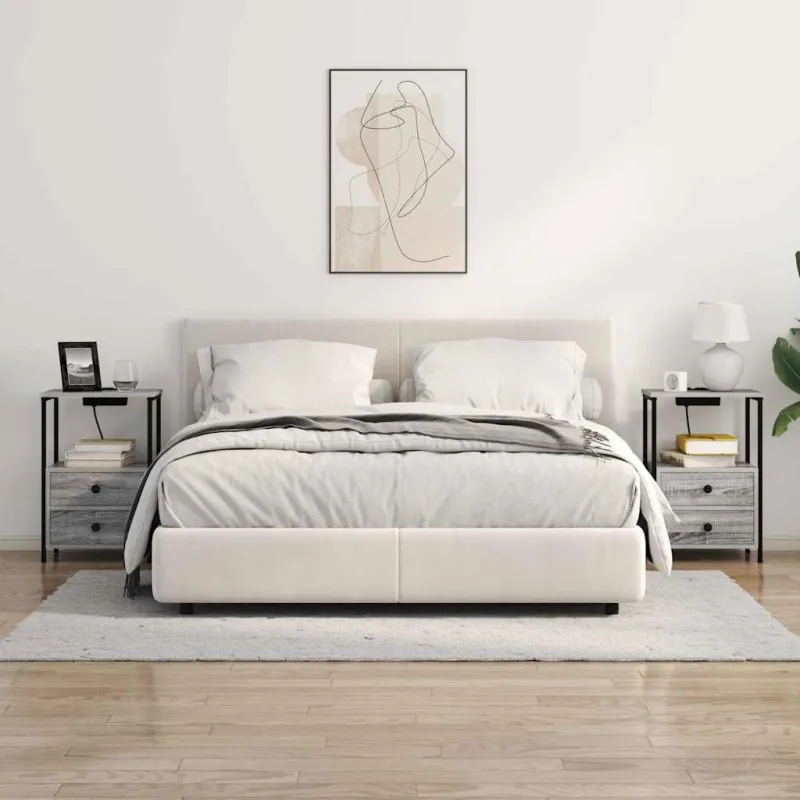 Šalia lovos spintelė 2 pcs Pilkas Sonoma 40 x 31 x 60 cm