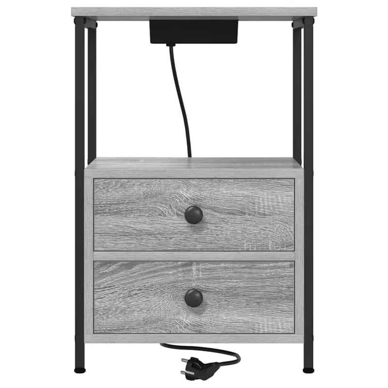 Šalia lovos spintelė 2 pcs Pilkas Sonoma 40 x 31 x 60 cm