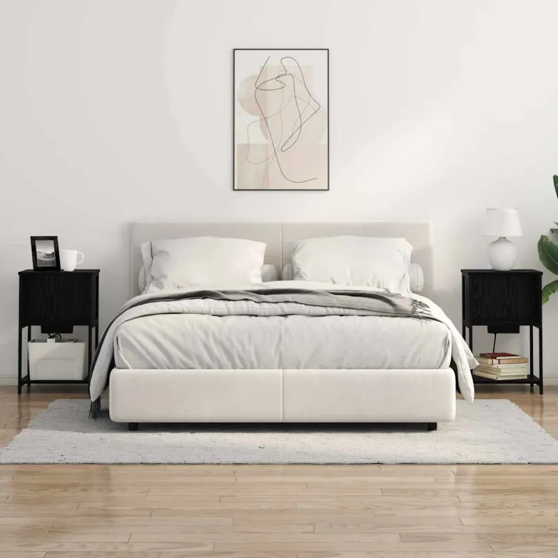 Šalia lovos spintelė 2 pcs Juodas ąžuolas 38 x 31 x 61 cm