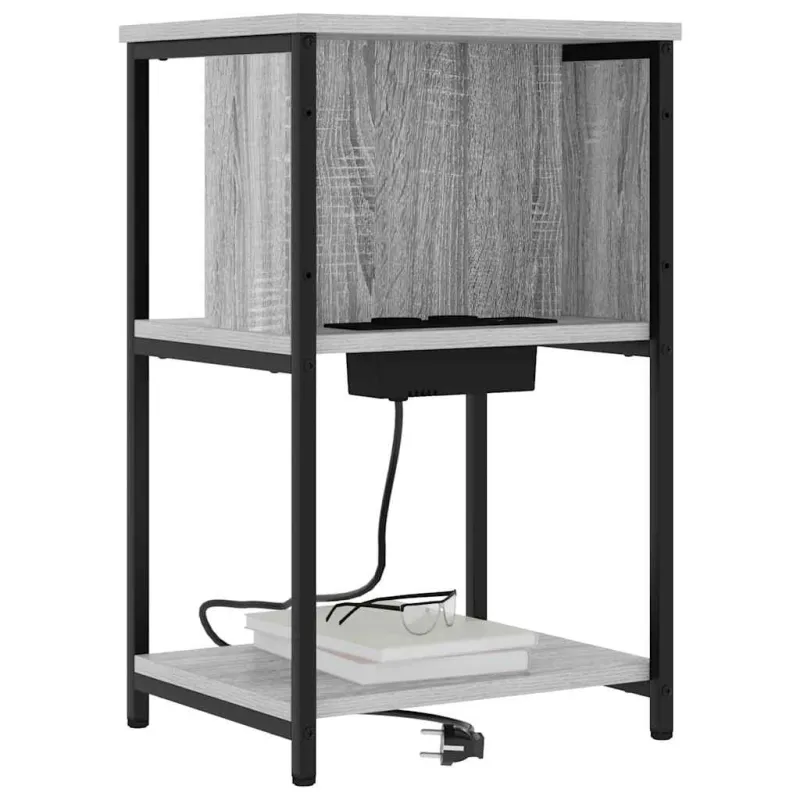Šalia lovos spintelė 2 pcs Pilkas Sonoma 38 x 31 x 61 cm