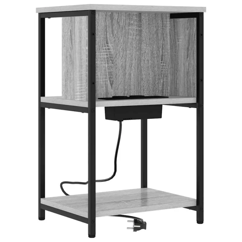 Šalia lovos spintelė 2 pcs Pilkas Sonoma 38 x 31 x 61 cm