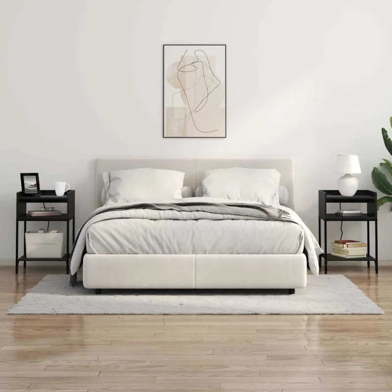 Šalia lovos spintelė 2 pcs Juodas ąžuolas 40 x 40 x 61 cm