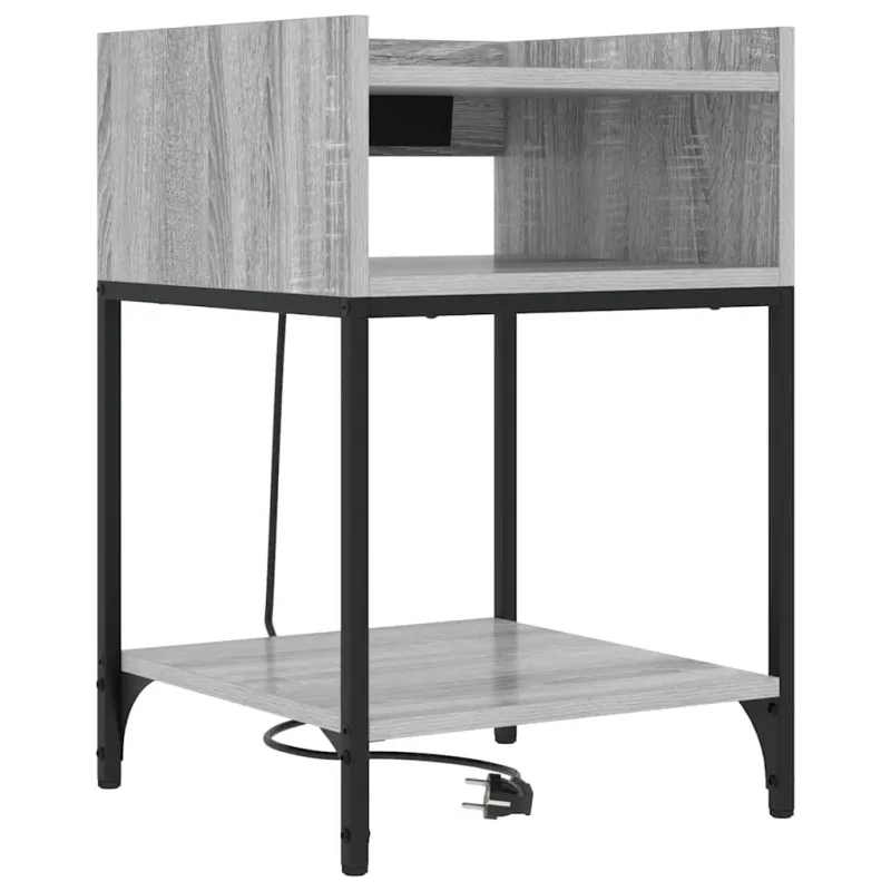 Šalia lovos spintelė 2 pcs Pilkas Sonoma 40 x 40 x 61 cm