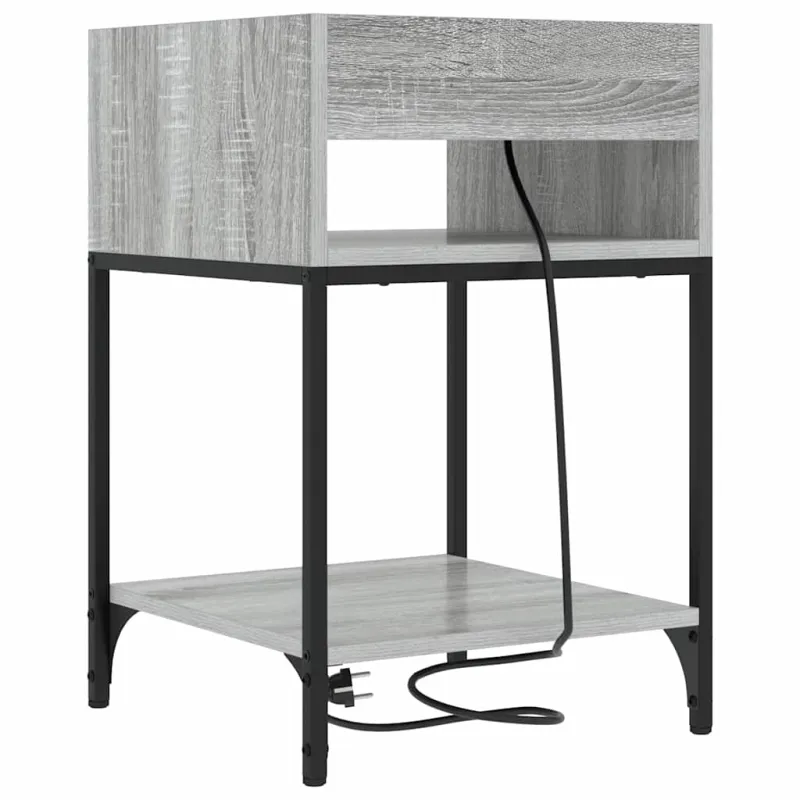 Šalia lovos spintelė 2 pcs Pilkas Sonoma 40 x 40 x 61 cm