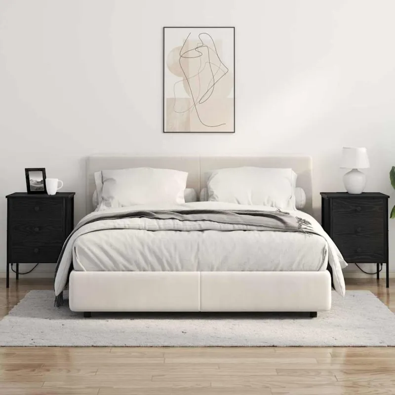 Šalia lovos spintelė 2 pcs Juodas ąžuolas 42 x 41 x 61 cm