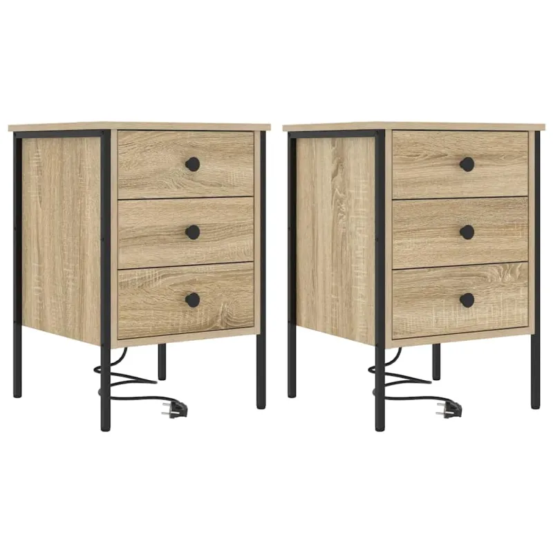 Šalia lovos spintelė 2 pcs Sonoma ąžuolas 42 x 41 x 61 cm