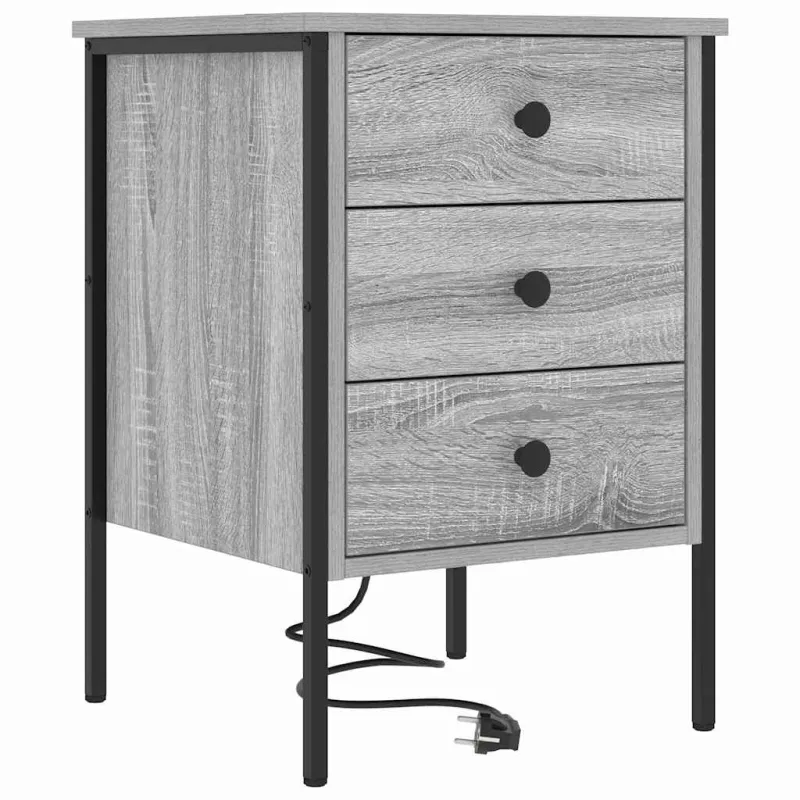 Šalia lovos spintelė 2 pcs Pilkas Sonoma 42 x 41 x 61 cm